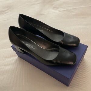 Stuart Weitzman Black Leather Heels